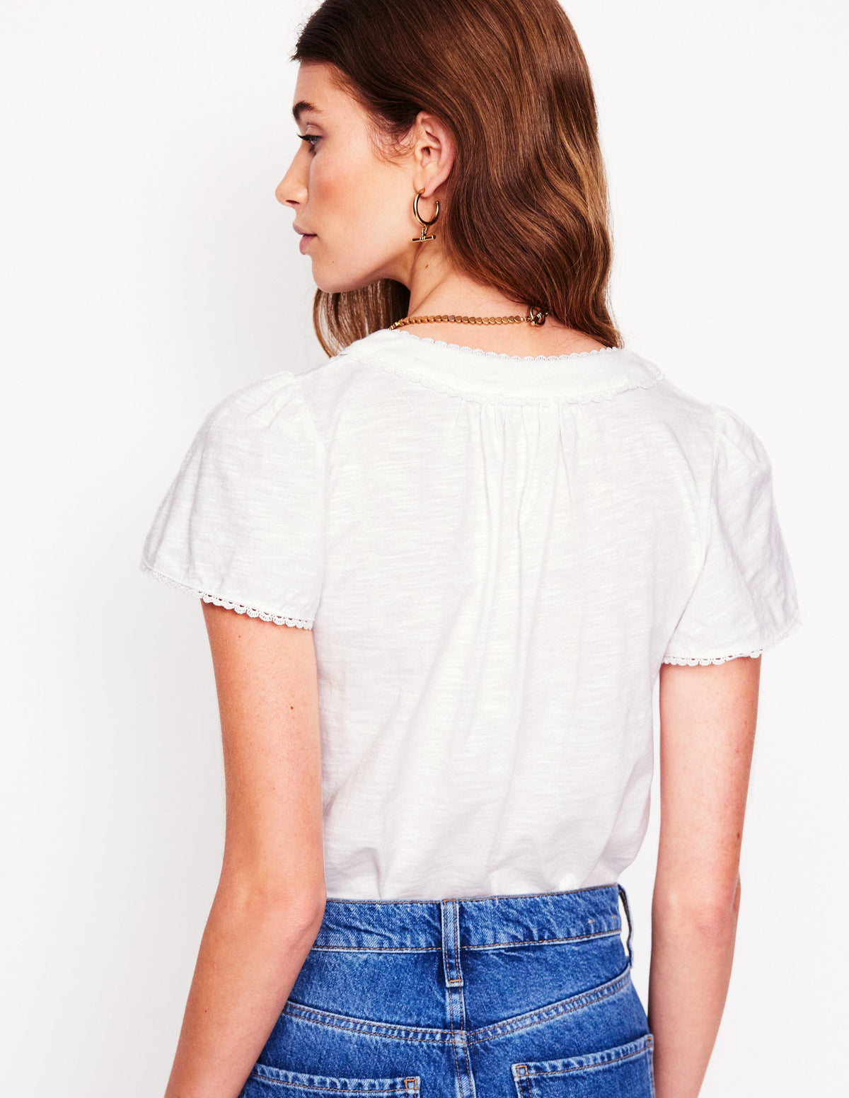Ava Short Sleeve Top-White - Image 3
