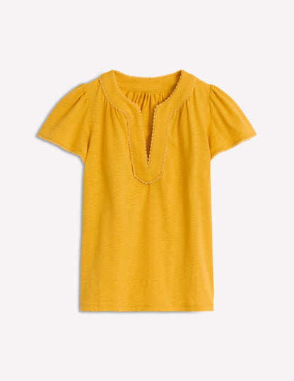Ava Short Sleeve Top-Honey Yellow-5