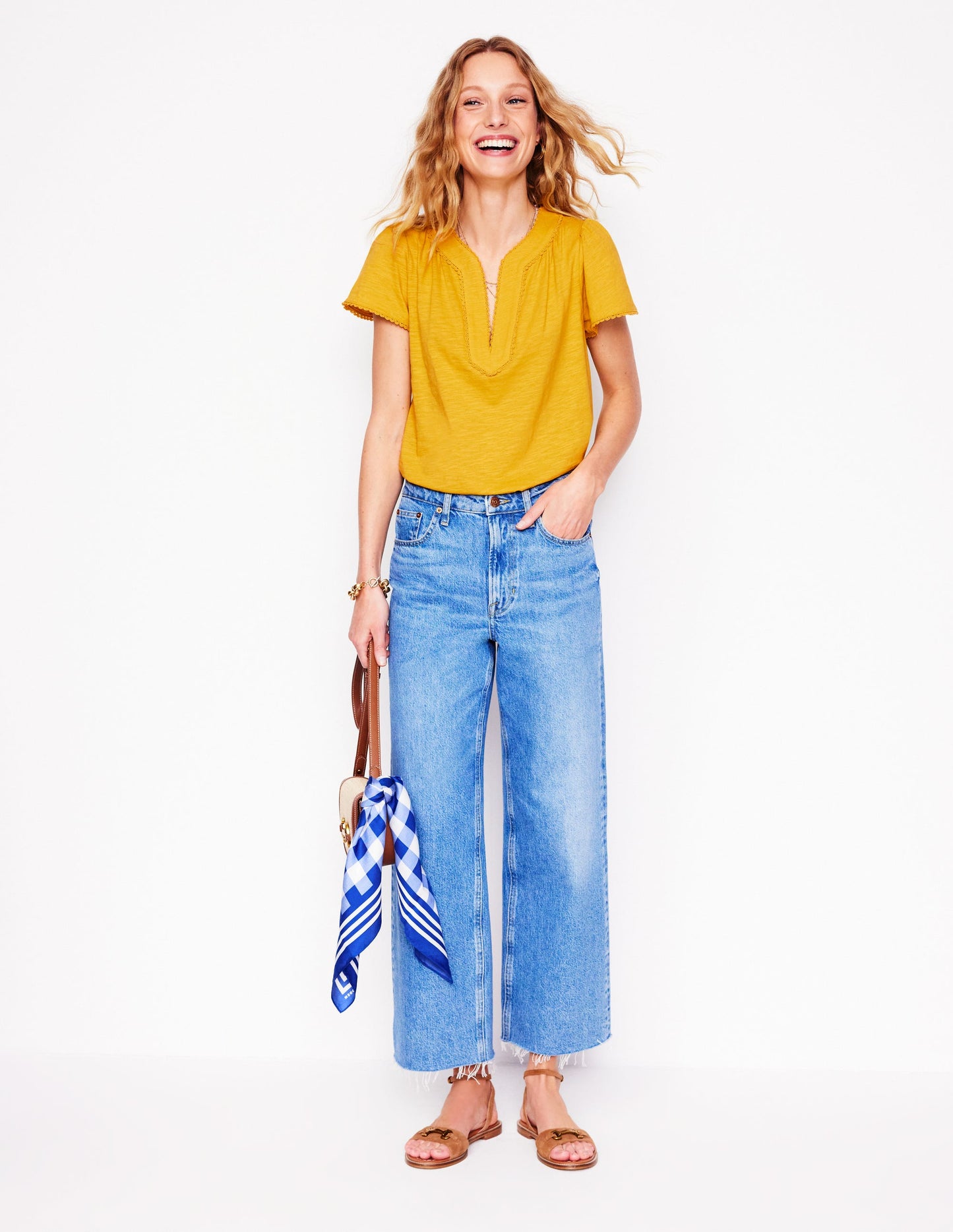 Ava Short Sleeve Top-Honey Yellow