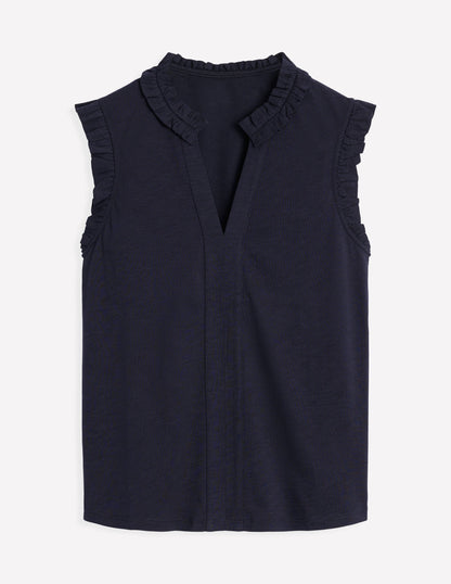 Lola Sleeveless Top-Navy