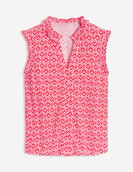 Lola Sleeveless Top-Strawberry Tart, Ivy Trellis