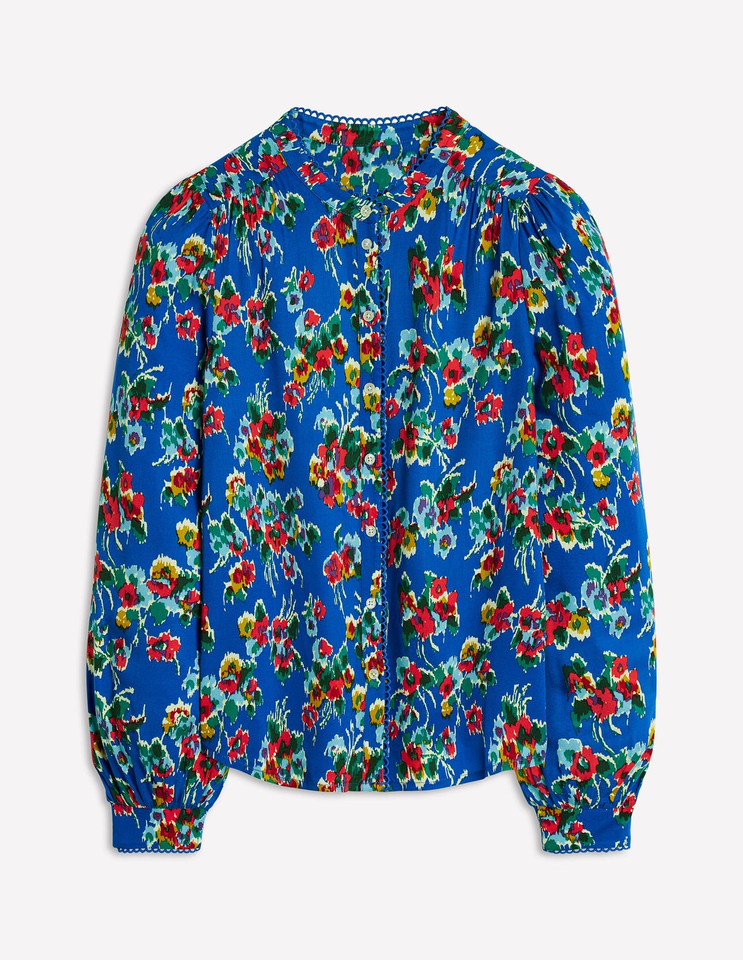 Ara Long Sleeve Top-Gallery Blue, Abstract Posy