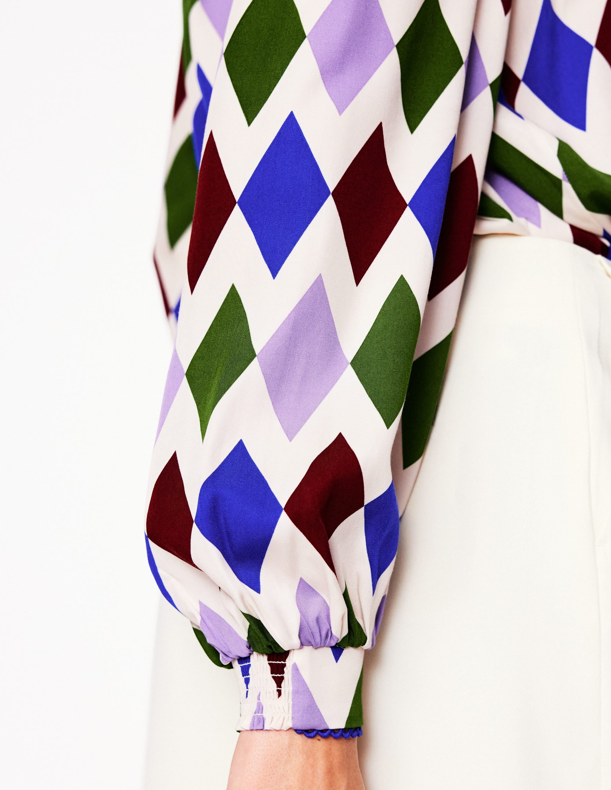 Ara Long Sleeve Top-Multi, Diamond Stripe - Image 5