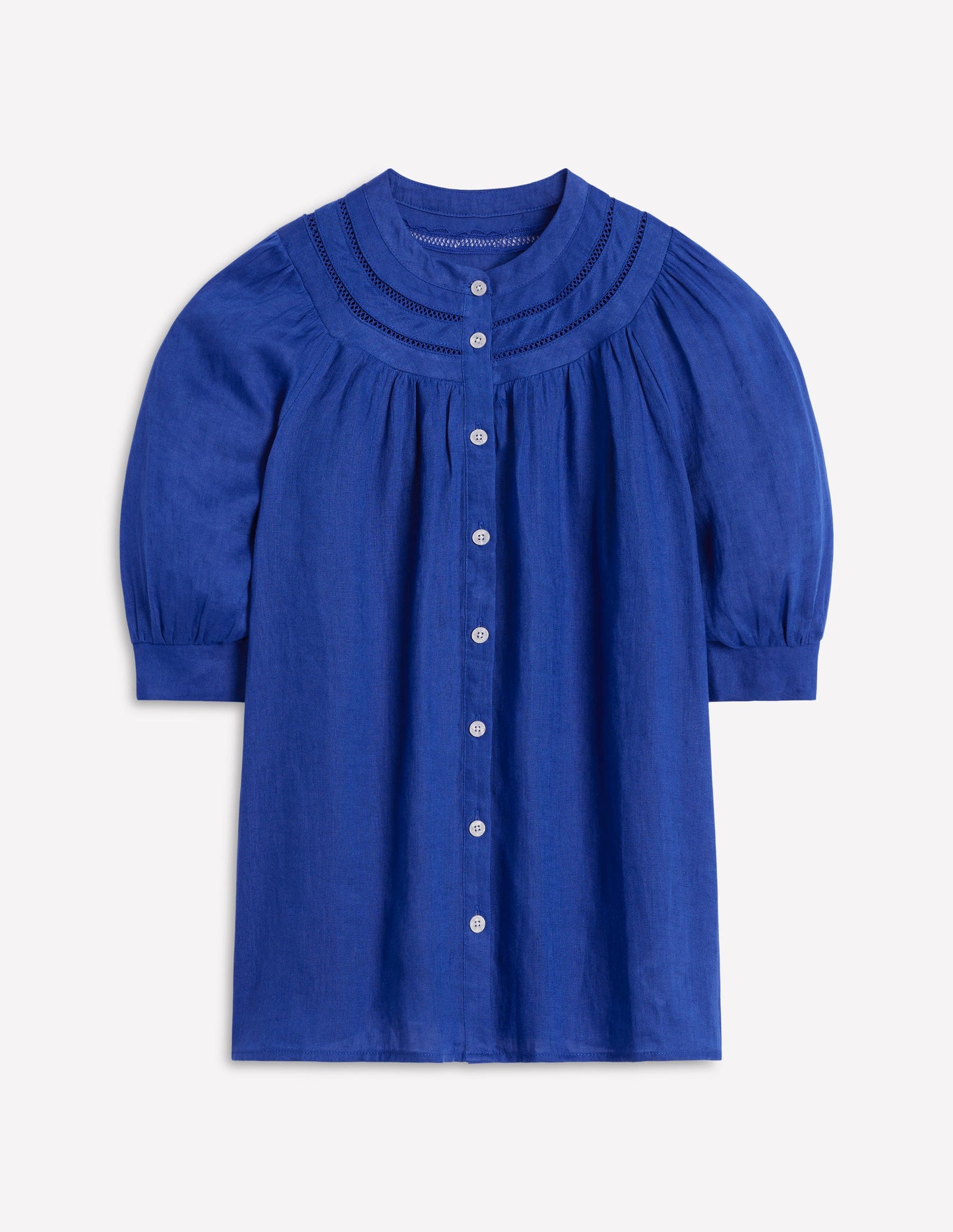 Bea Linen Top-Bright Blue