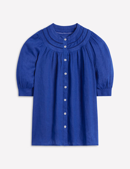 Bea Linen Top-Bright Blue