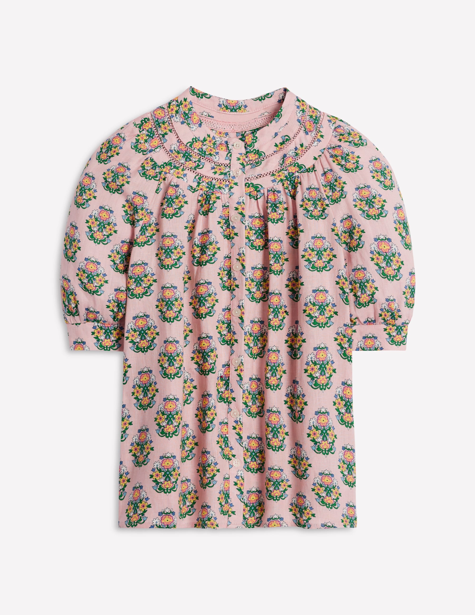 Bea Linen Top-Pink, Wildflower Stamp - Image 8