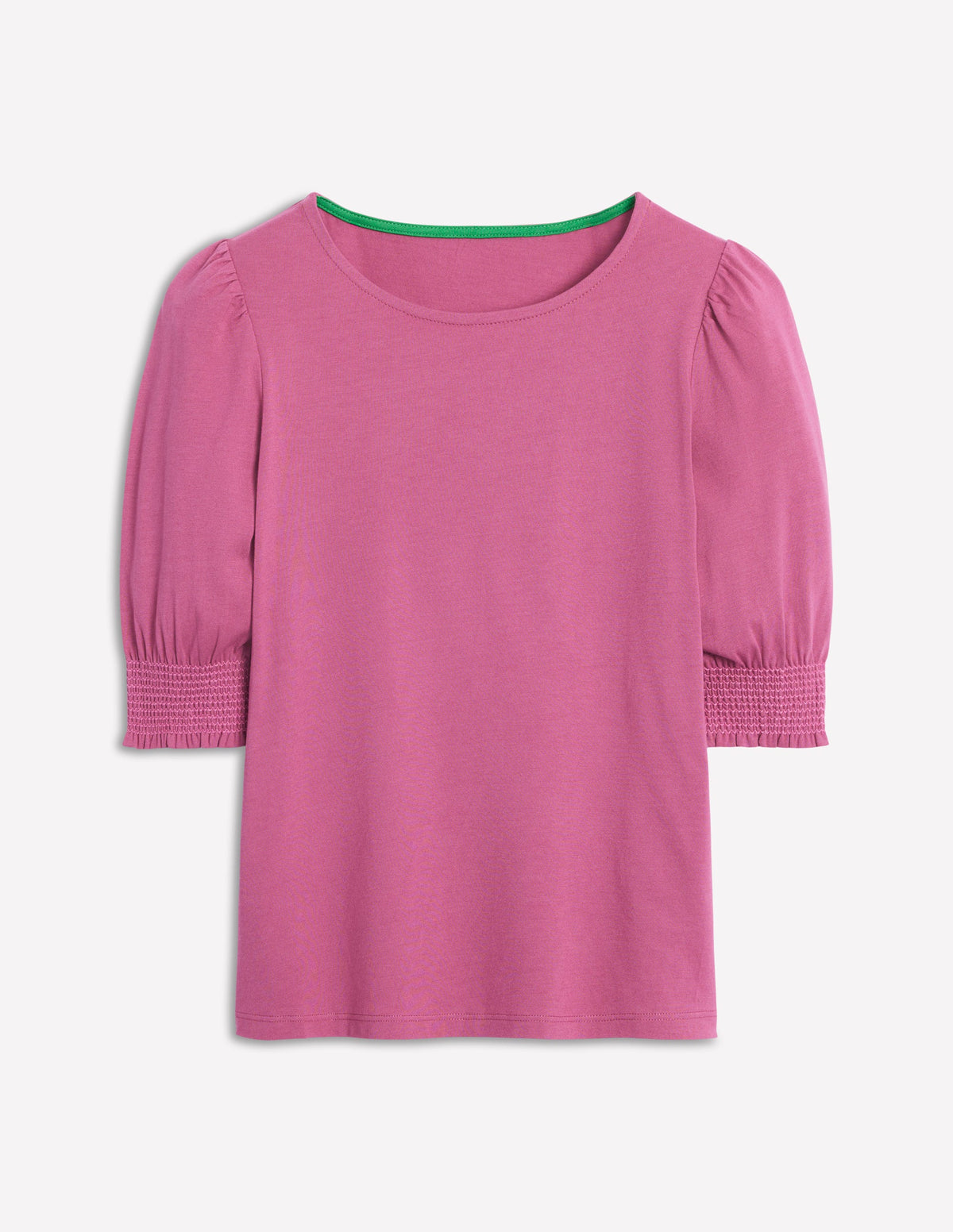 Short Sleeve Smocked Cuff Top-Purple Damson - Image 6