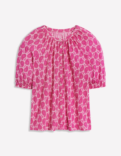 Bonnie Jersey Shirt-Cosmos Pink, Paisley Heart