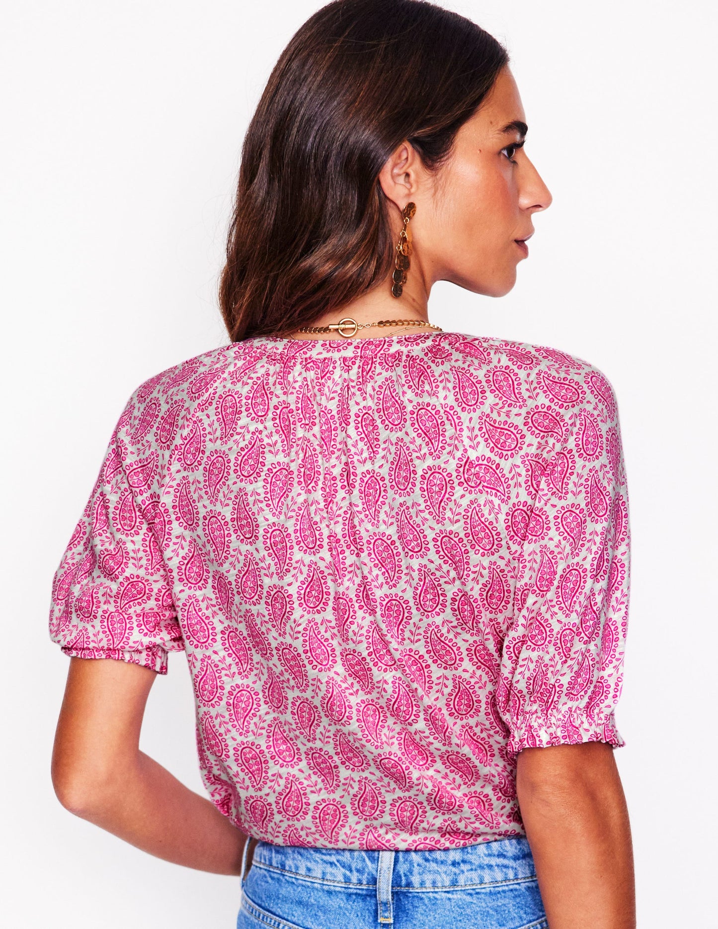 Bonnie Jersey Shirt-Cosmos Pink, Paisley Heart