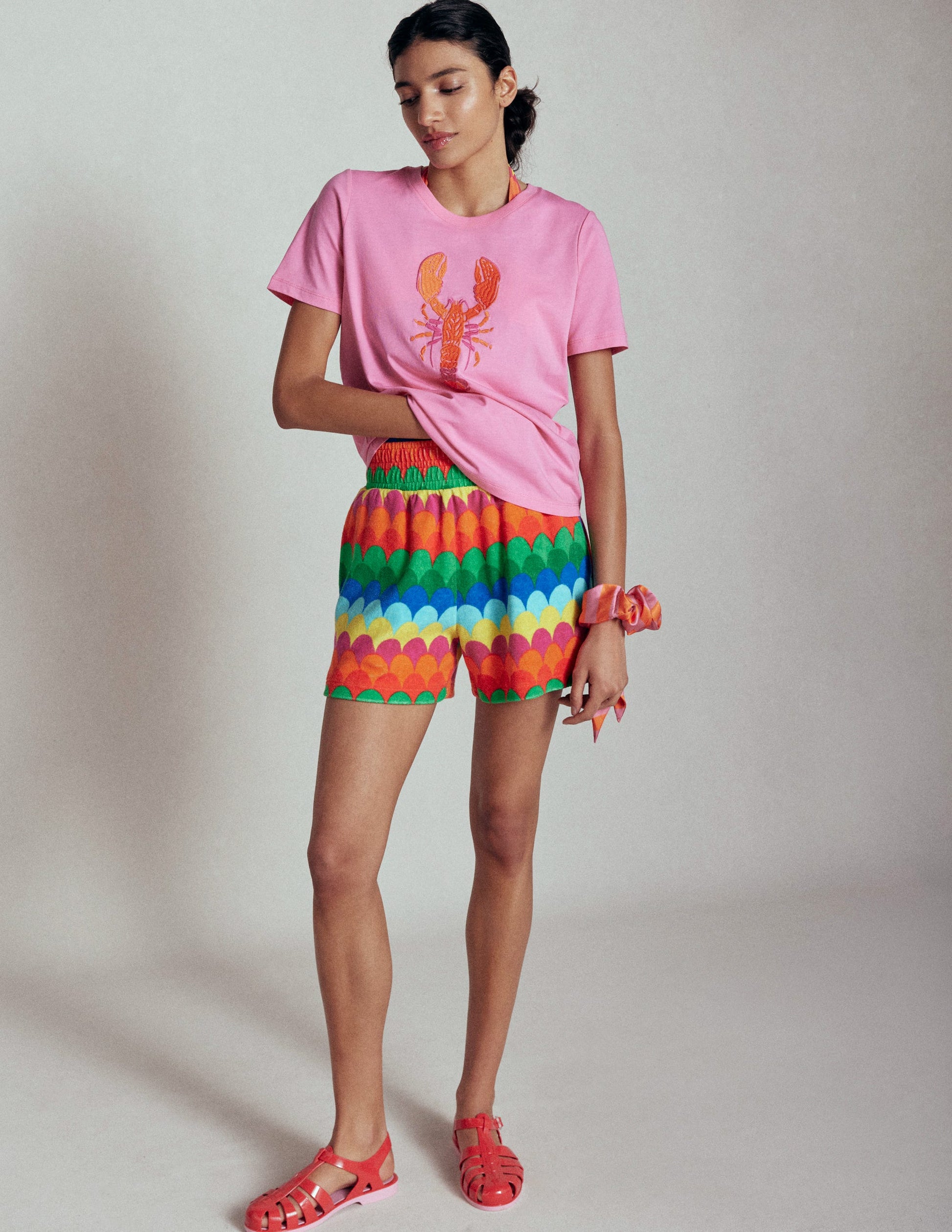 Relaxed Novelty T-Shirt-Pink Rose, Lobster-5