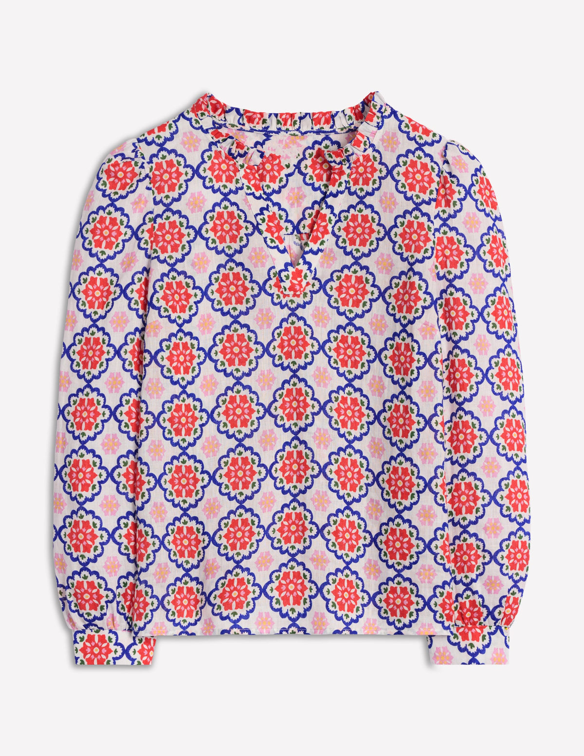 Grace Linen Top-Ivory, Bloom Geo - Image 8