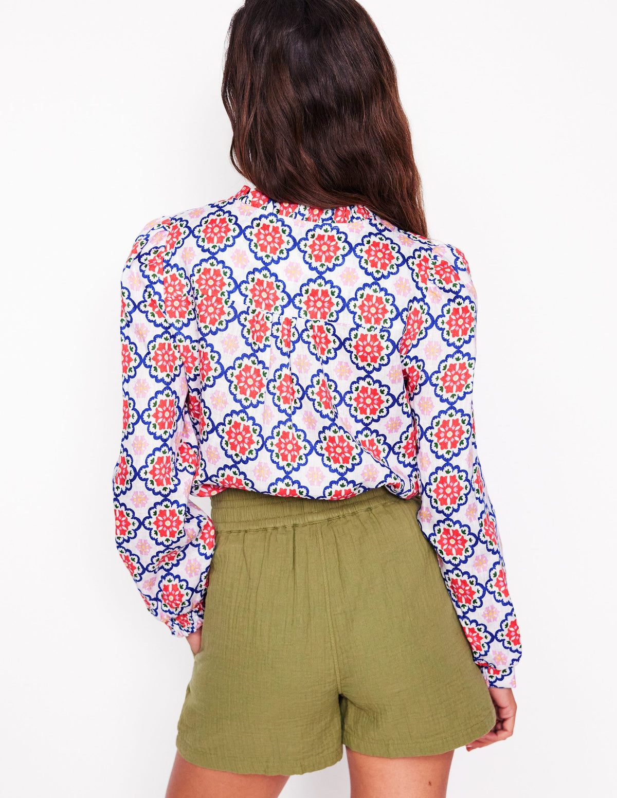 Grace Linen Top-Ivory, Bloom Geo - Image 3