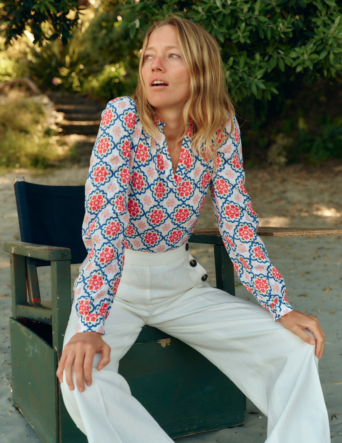 Grace Linen Top-Ivory, Bloom Geo - Image 7