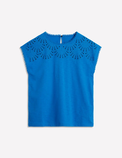 Anya Broderie T-shirt-Cerulean Blue