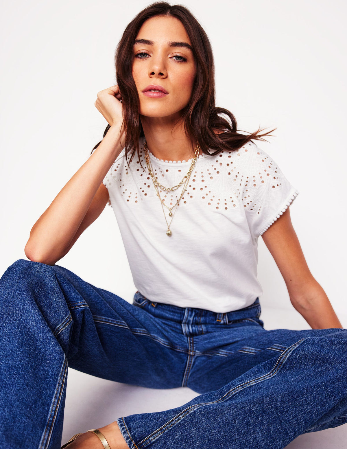 Anya Broderie T-shirt-White - Image 1