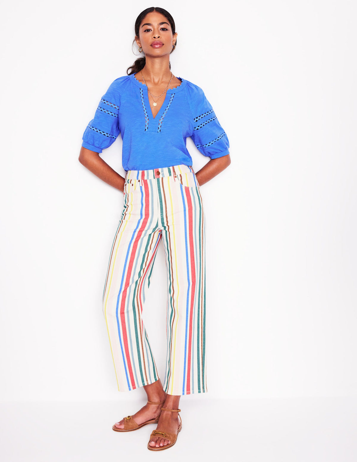Maisy Rikrak Trim Top-Ocean Blue - Image 6