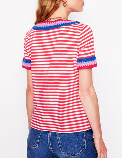 Fae Crochet T-shirt-Ivory, Cayenne-5