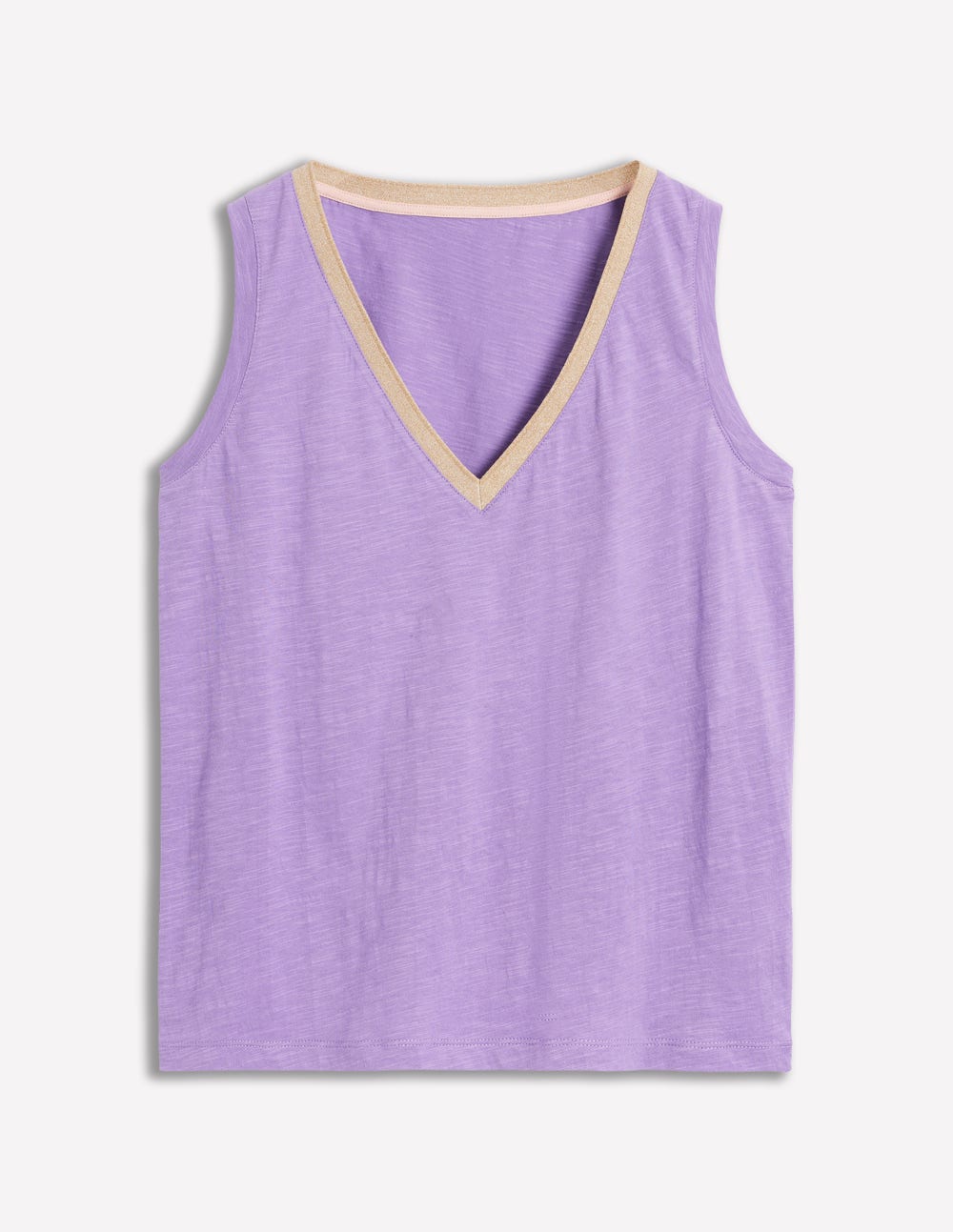 Metallic Trim V Neck Vest-Pretty Violet - Image 7