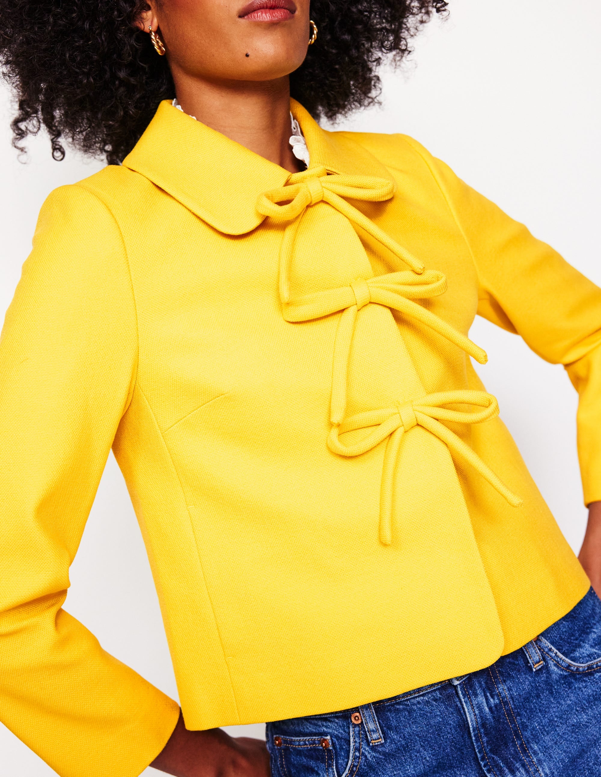 Rye Cotton Bow Jacket-Pineapple Yellow - Image 3