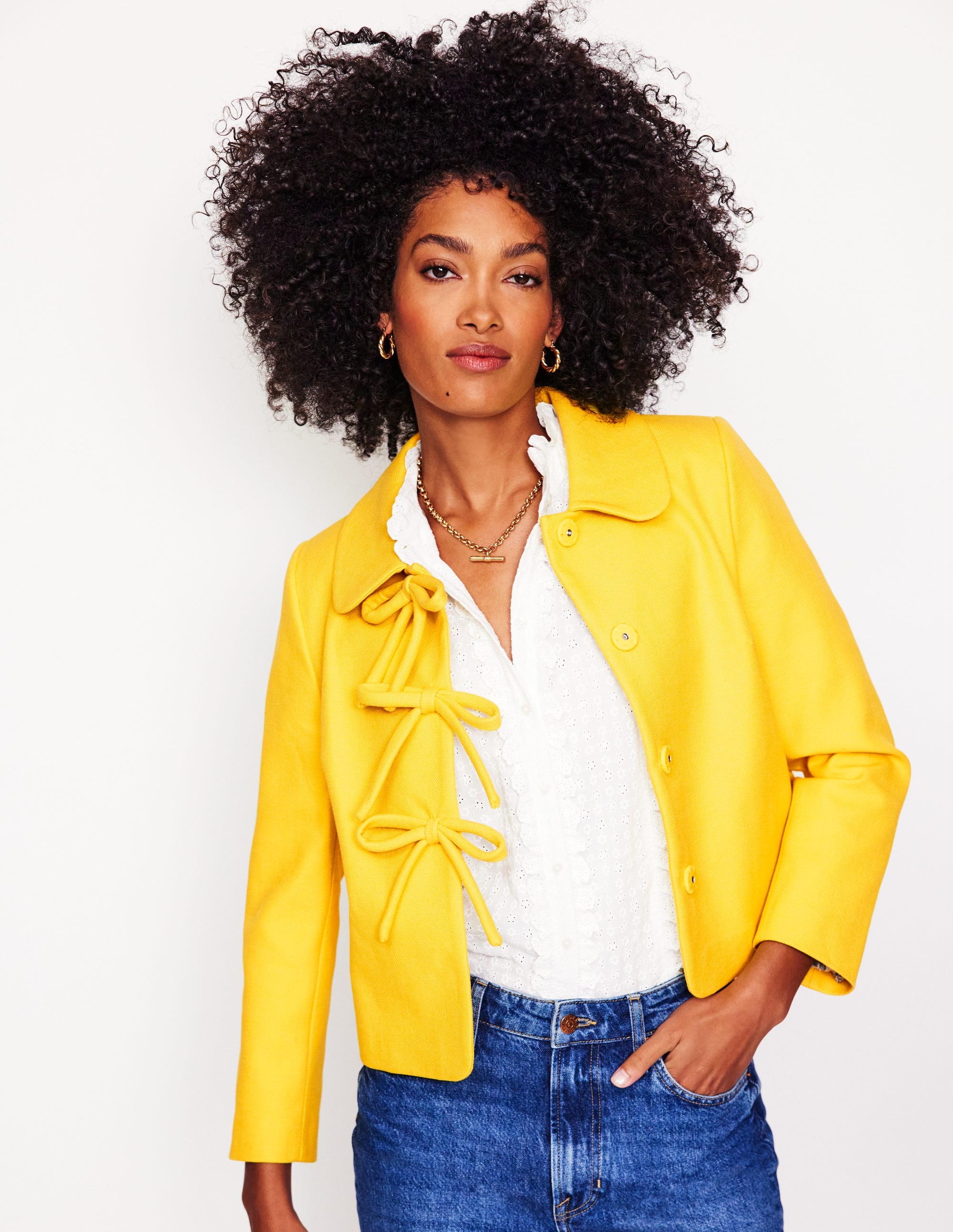 Rye Cotton Bow Jacket-Pineapple Yellow - Image 5