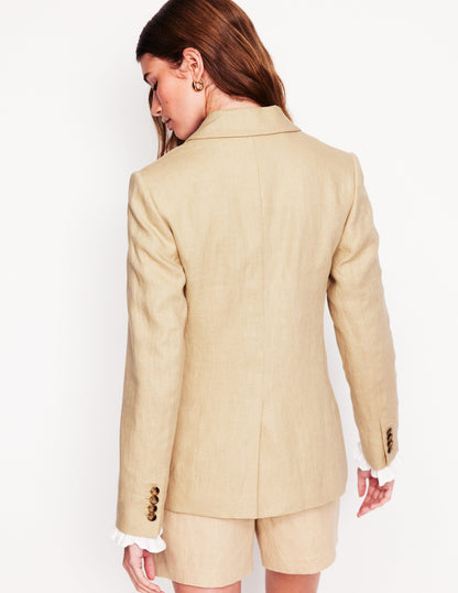 Stamford Linen Blazer-Beige