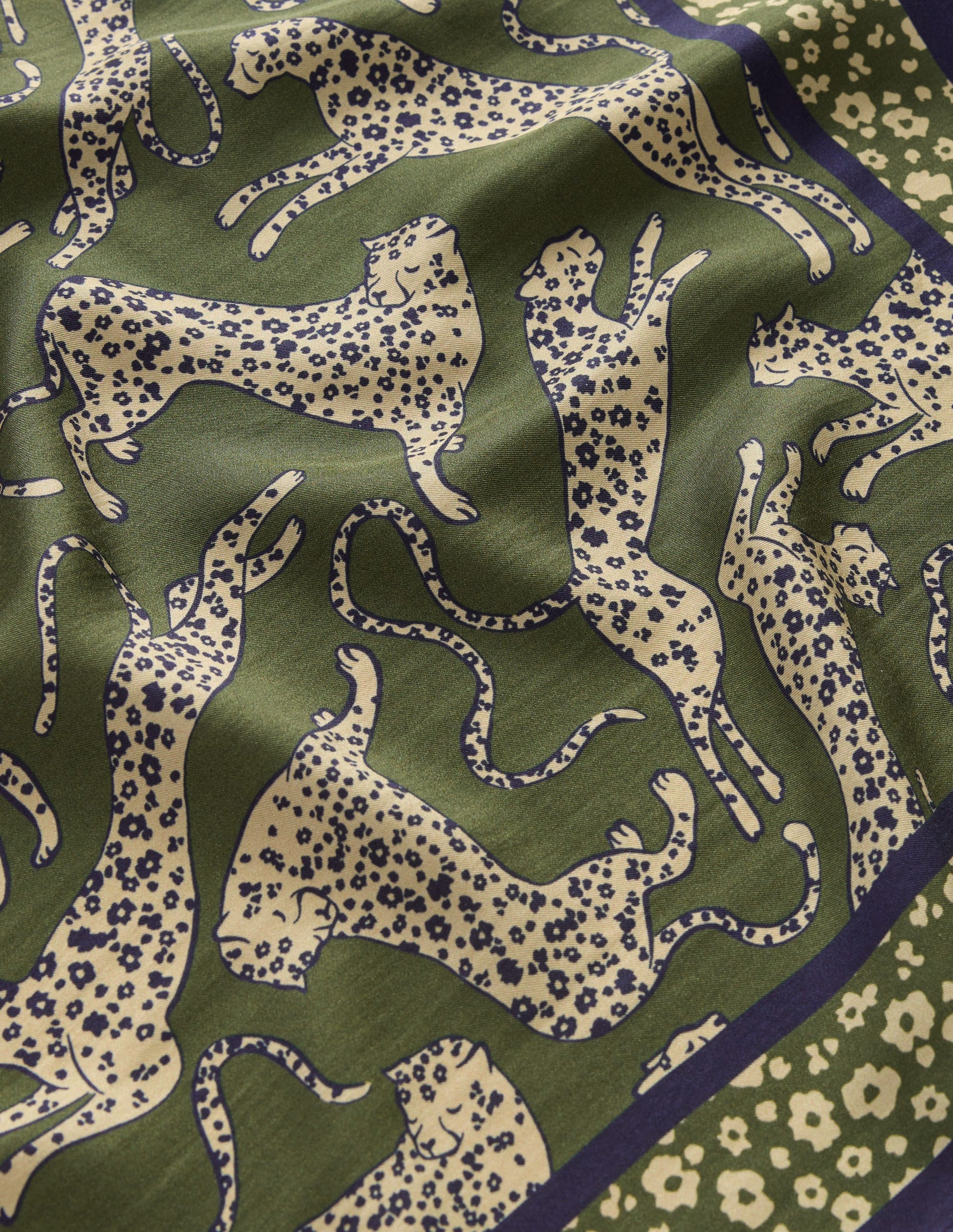 Silk Square Scarf-Leaping Leopard-3