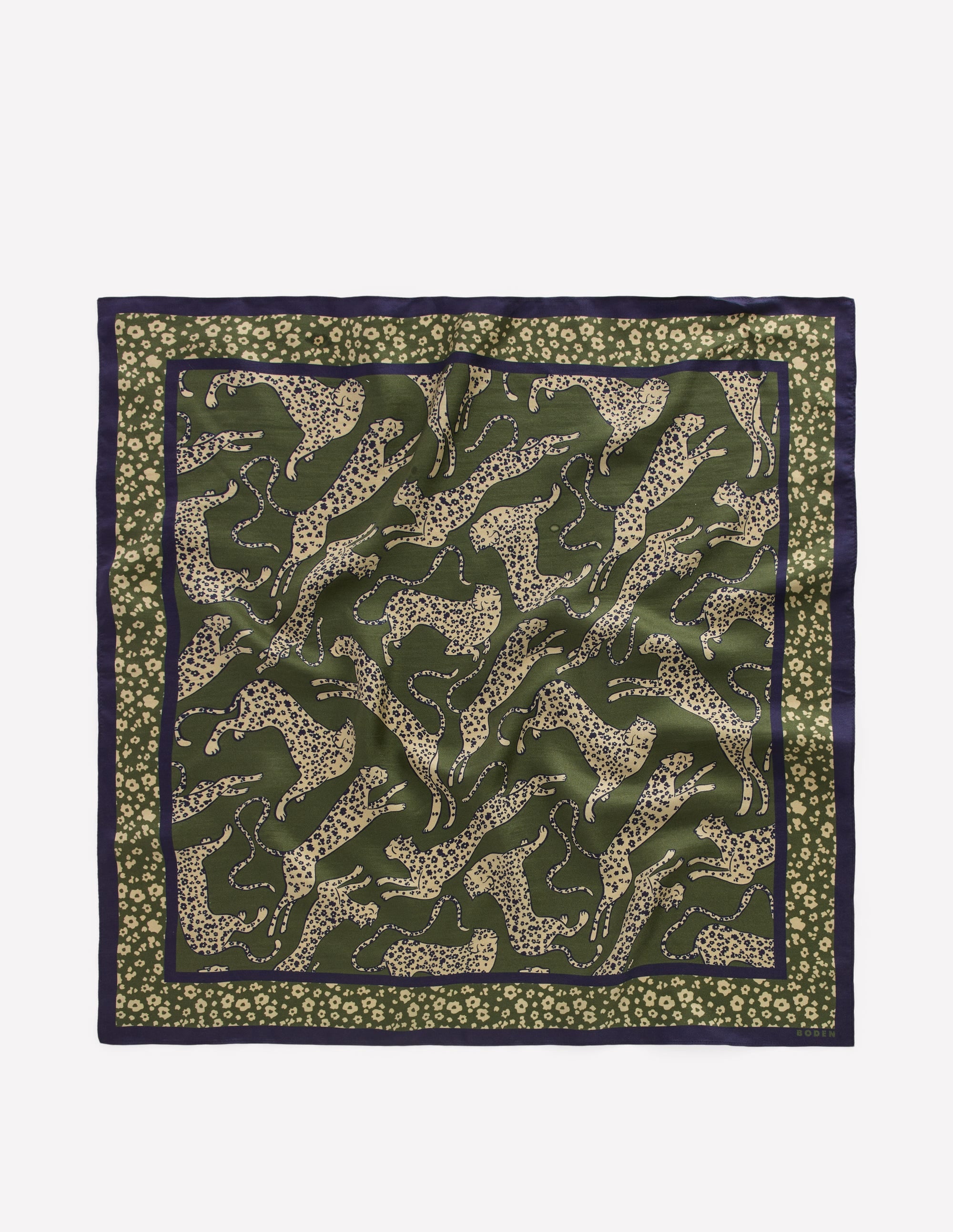 Elisabeth Silk Square Scarf-Leaping Leopard - Image 4