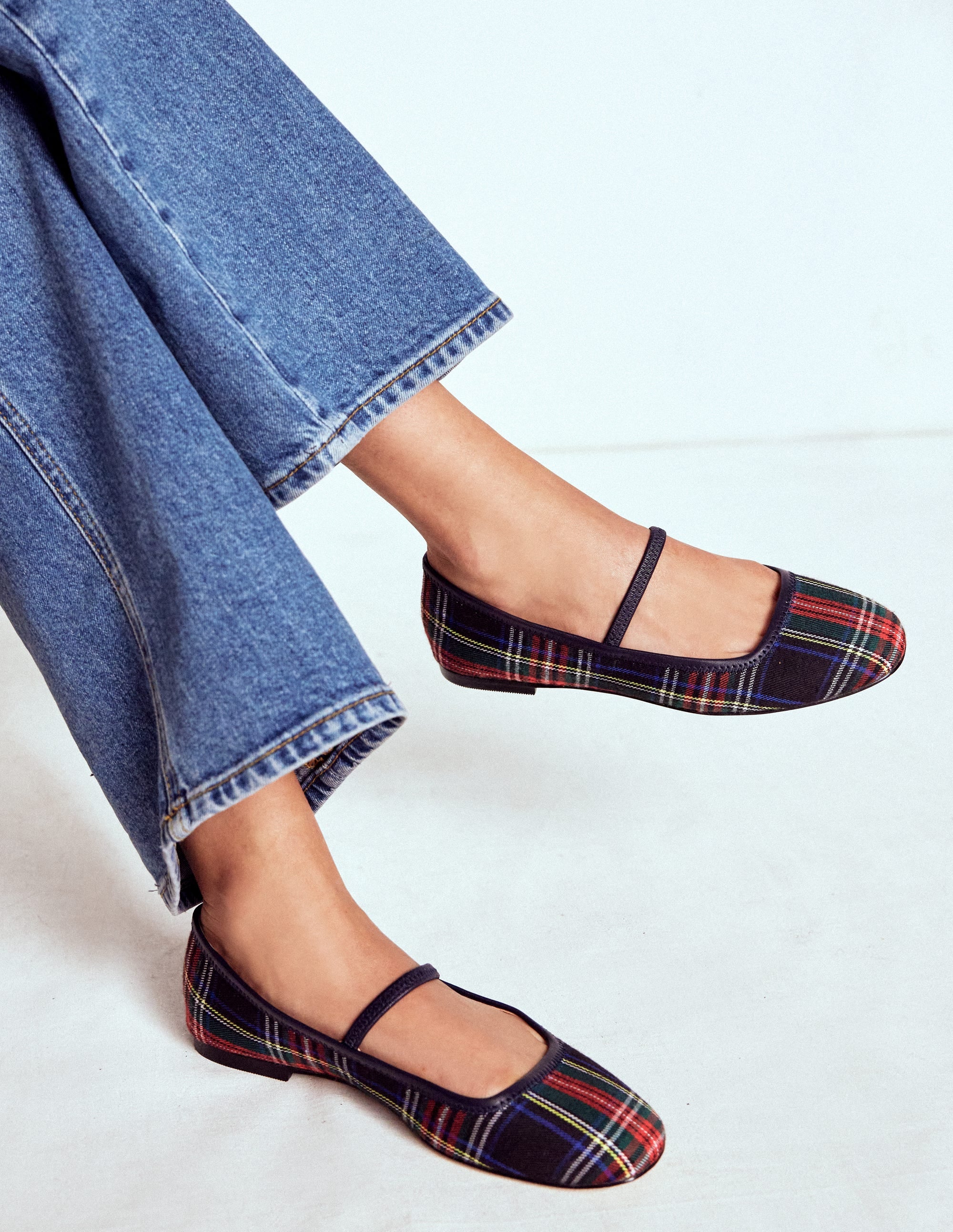 Thea Mary Jane Ballet Flats-Check - Image 2