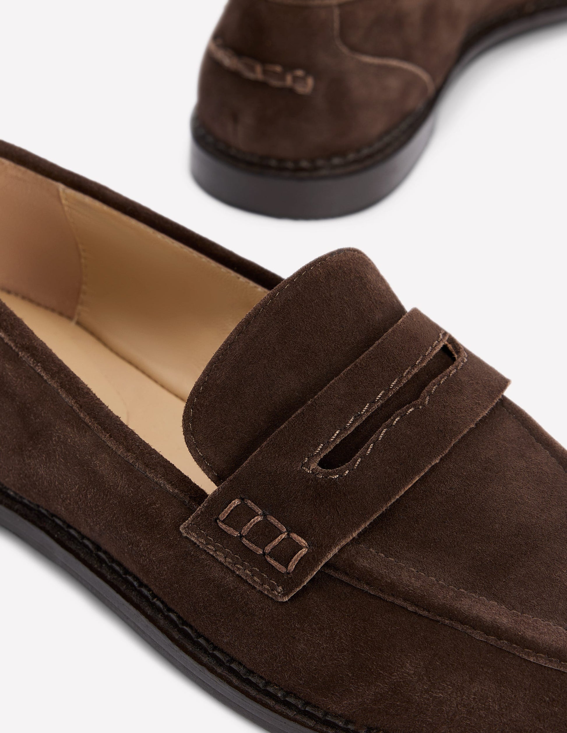 Nya Penny Loafers-Bitter Chocolate Suede-4