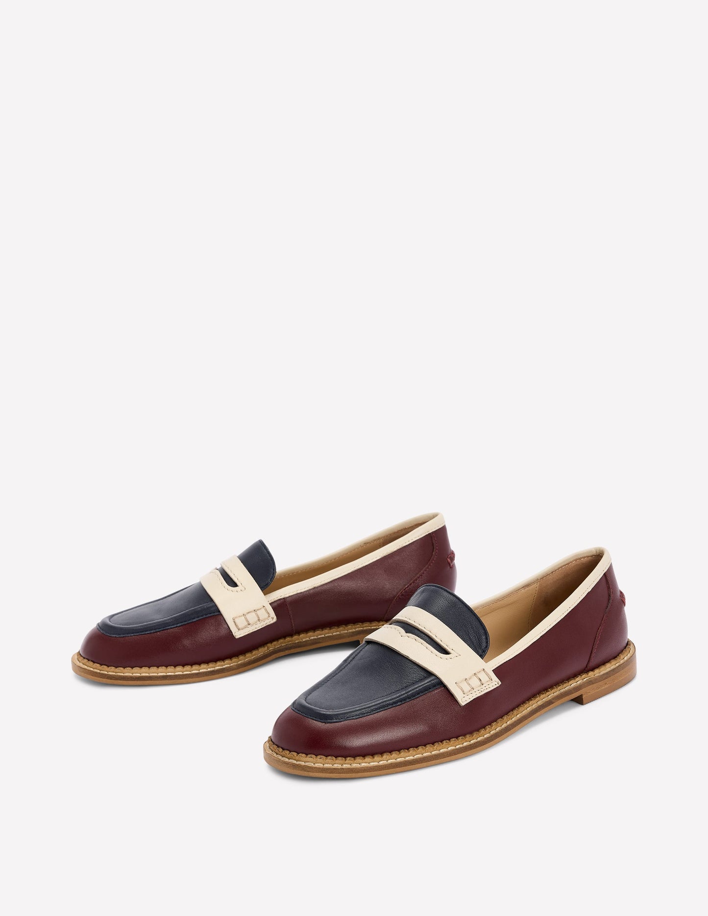 Nya Penny Loafers-Oxblood/Navy