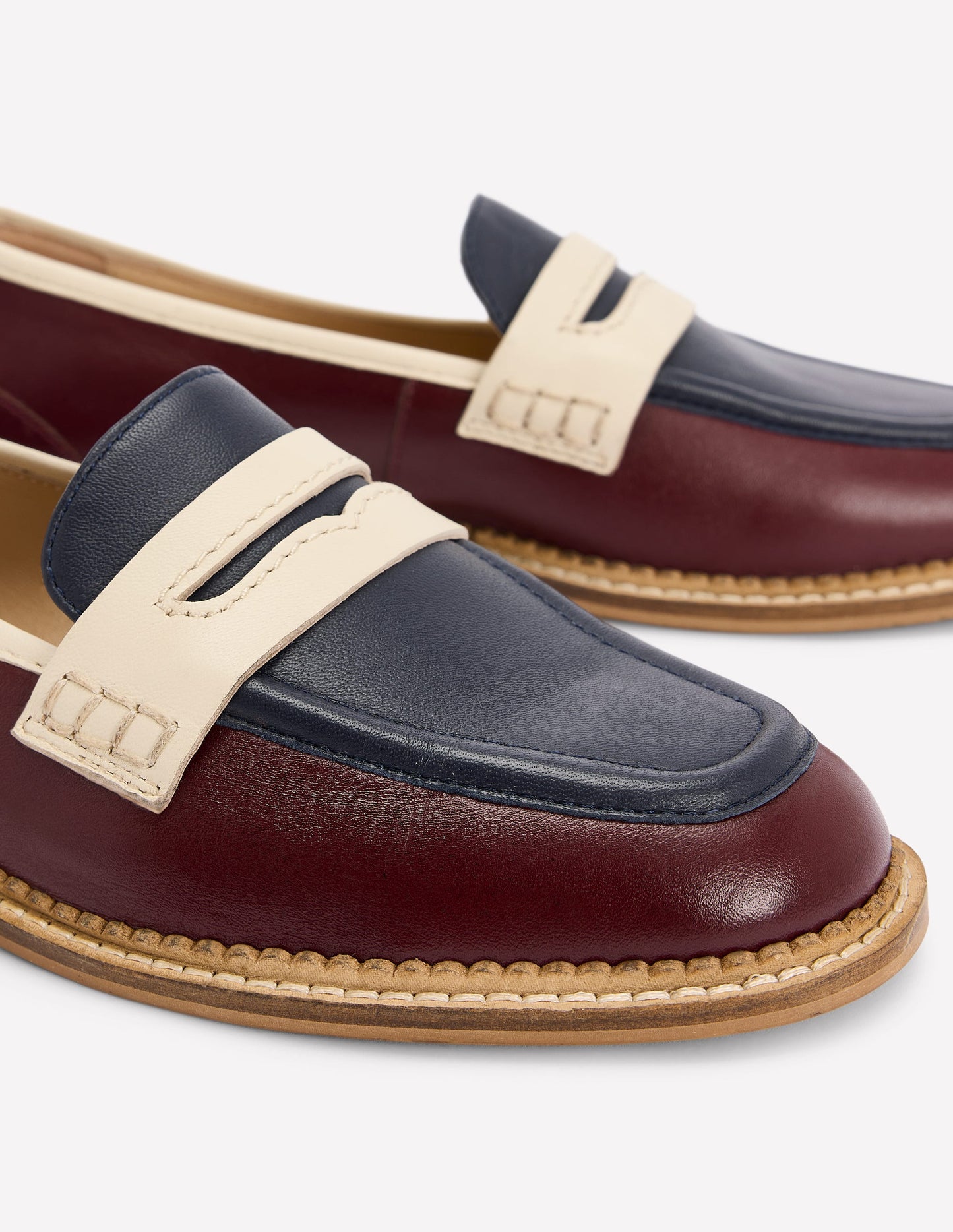 Nya Penny Loafers-Oxblood/Navy