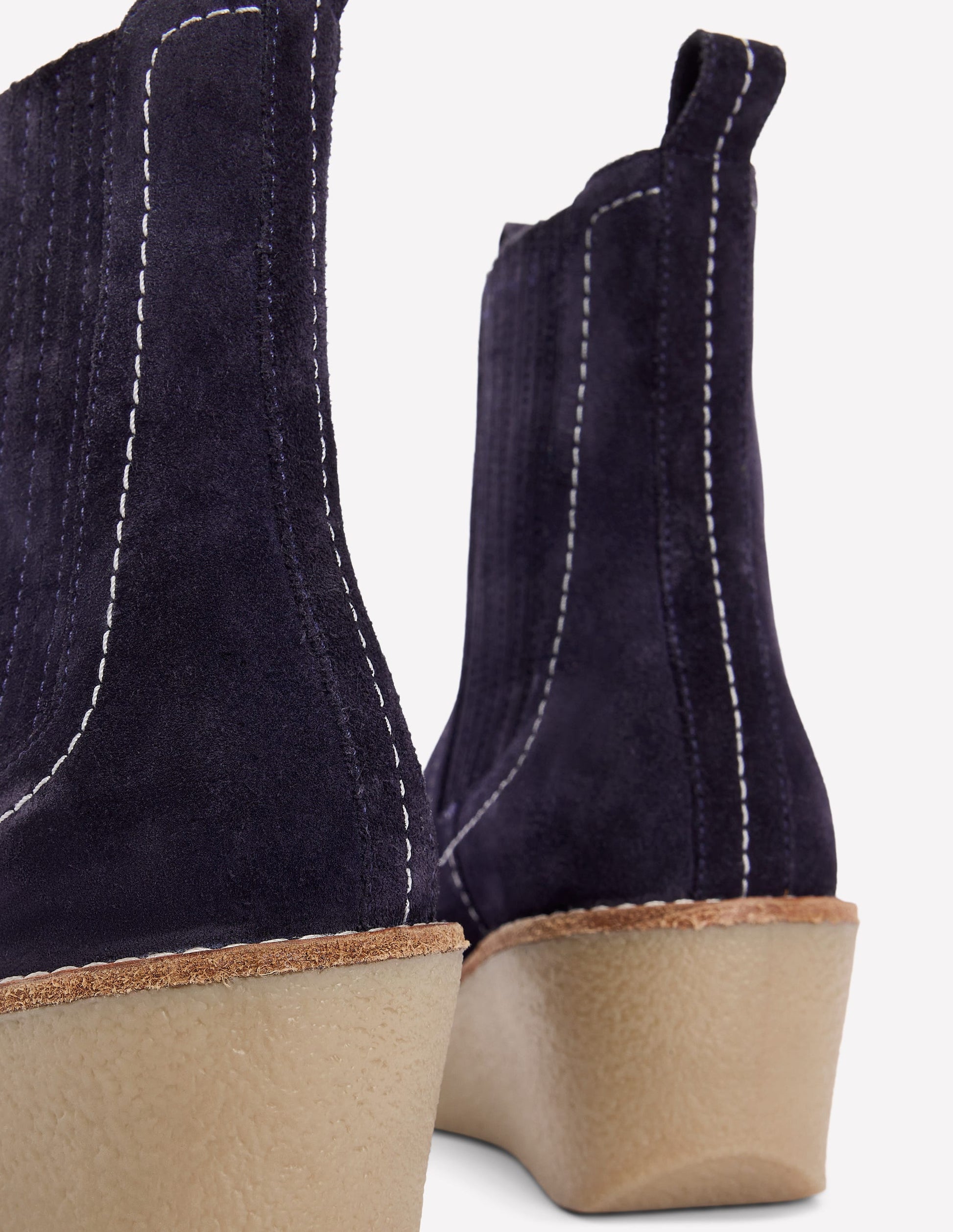 Wedge Ankle Boots-Navy-4