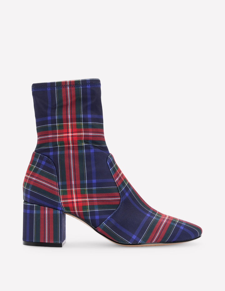 Stretch Ankle Boots-Tartan