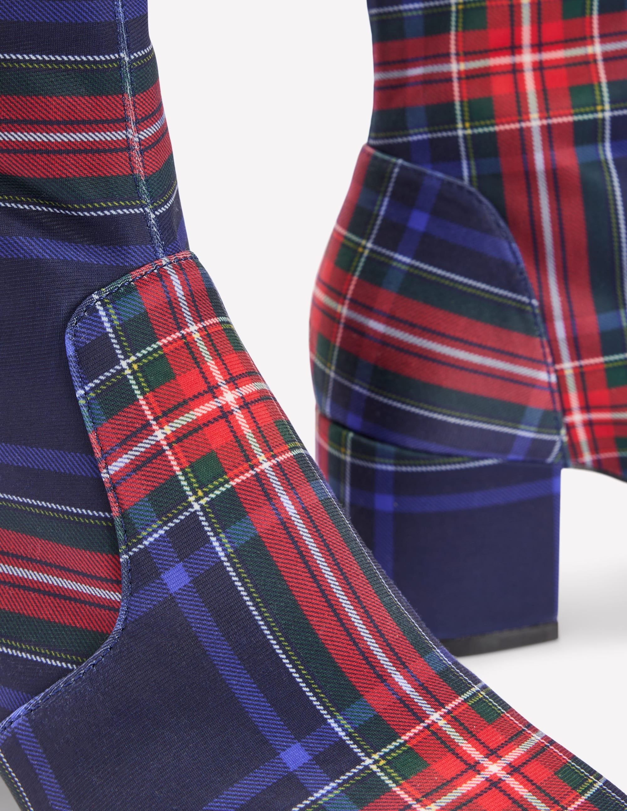 Stretch Ankle Boots-Tartan - Image 4