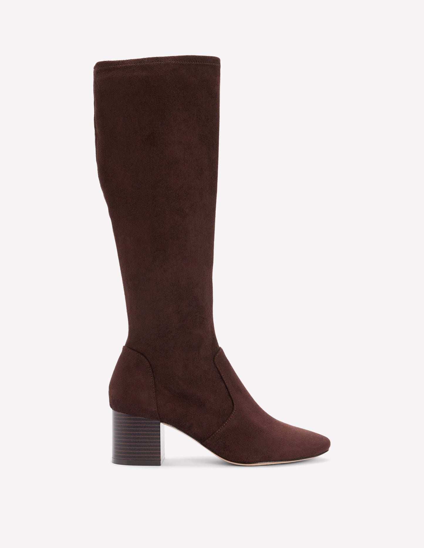 Stretch Knee Heel Boots-Chocolate