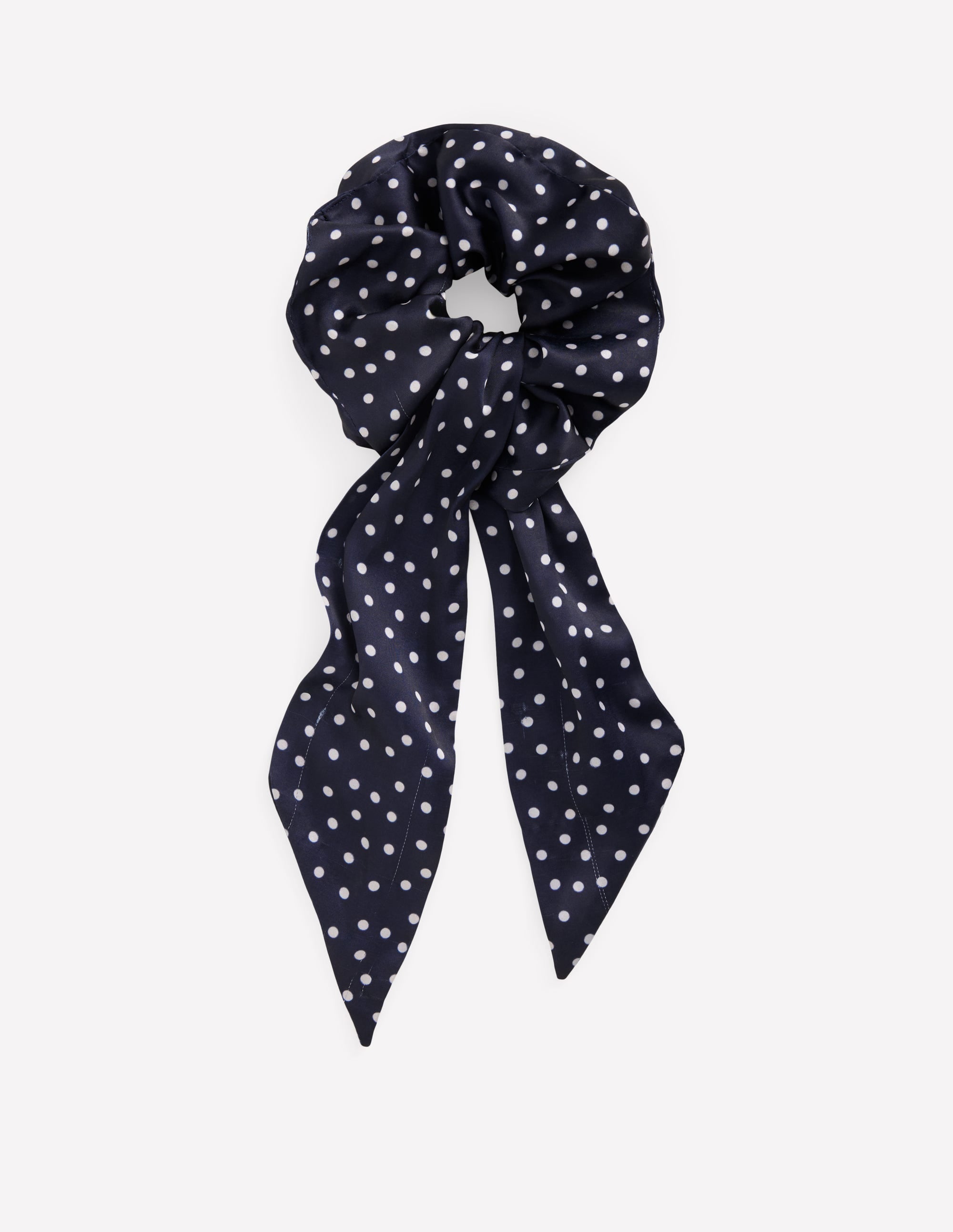 Scarf Scrunchie-French Navy Spot - Image 1