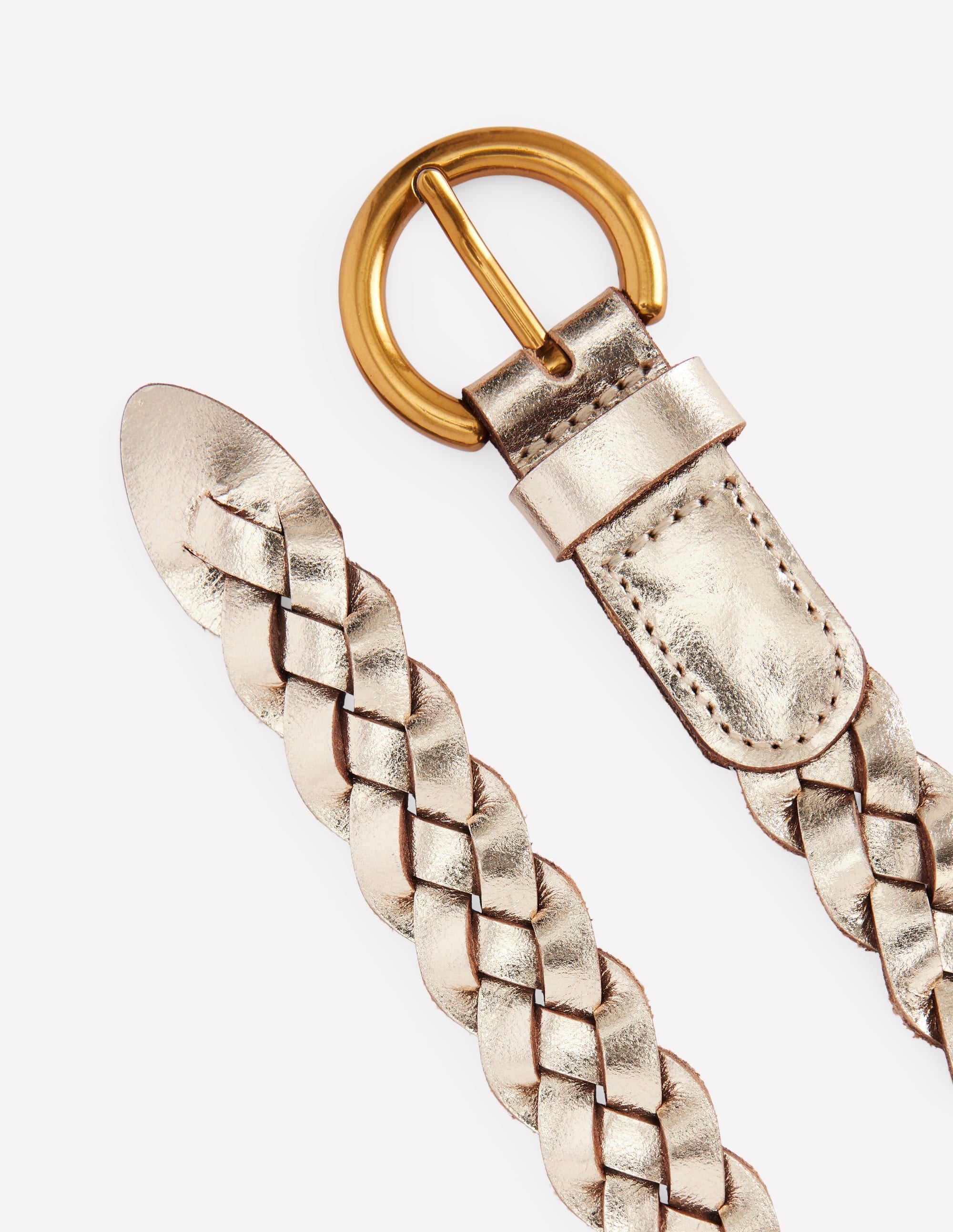 Skinny Plaited Belt-Gold - Image 3