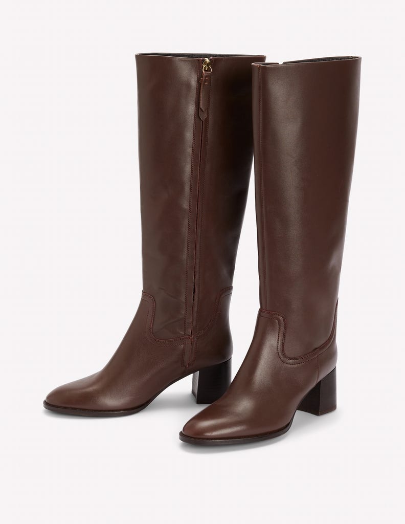 Skye Smart Knee Boots-Chocolate
