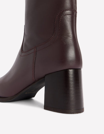 Skye Smart Knee Boots-Dark Cherry-4