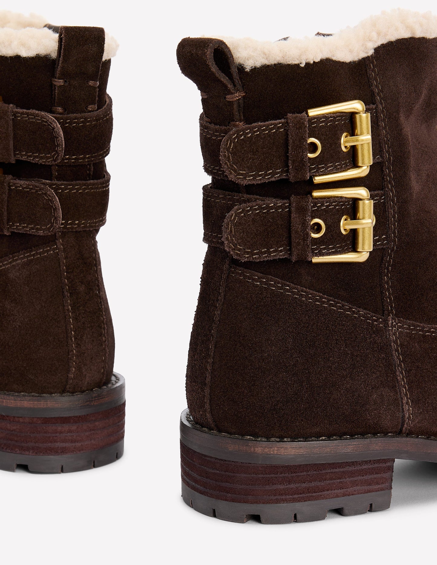 Buckle Ankle Boots-Bitter Chocolate