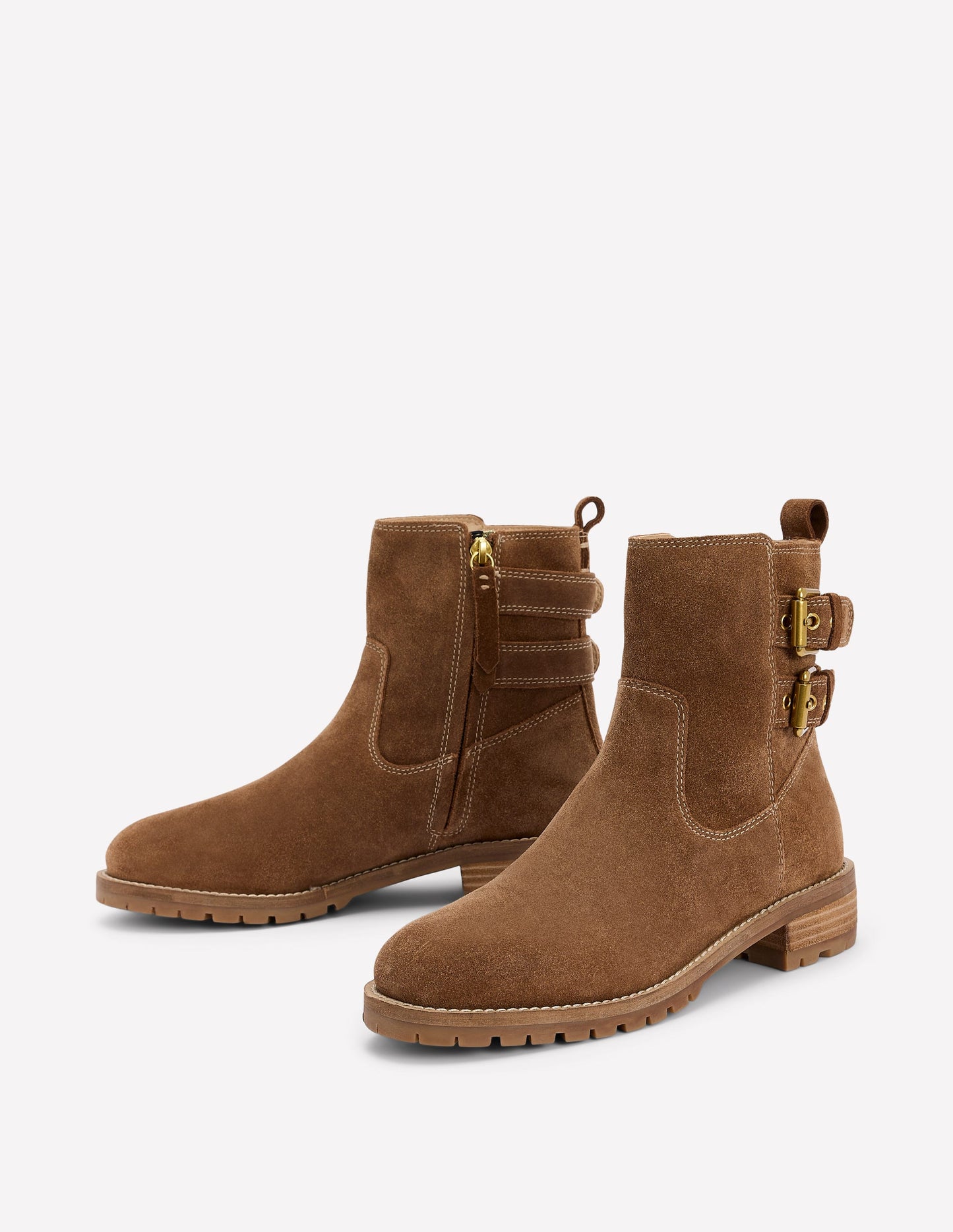 Buckle Ankle Boots-Tan