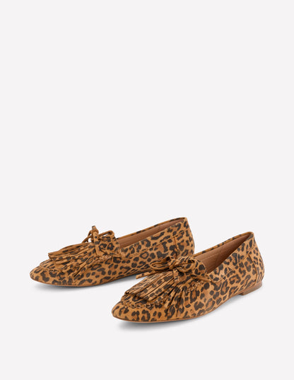 Soft Tassel Deck Shoes-Leopard-3
