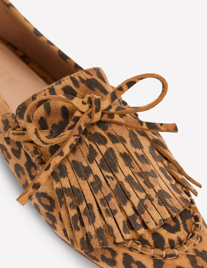 Soft Tassel Deck Shoes-Leopard-4