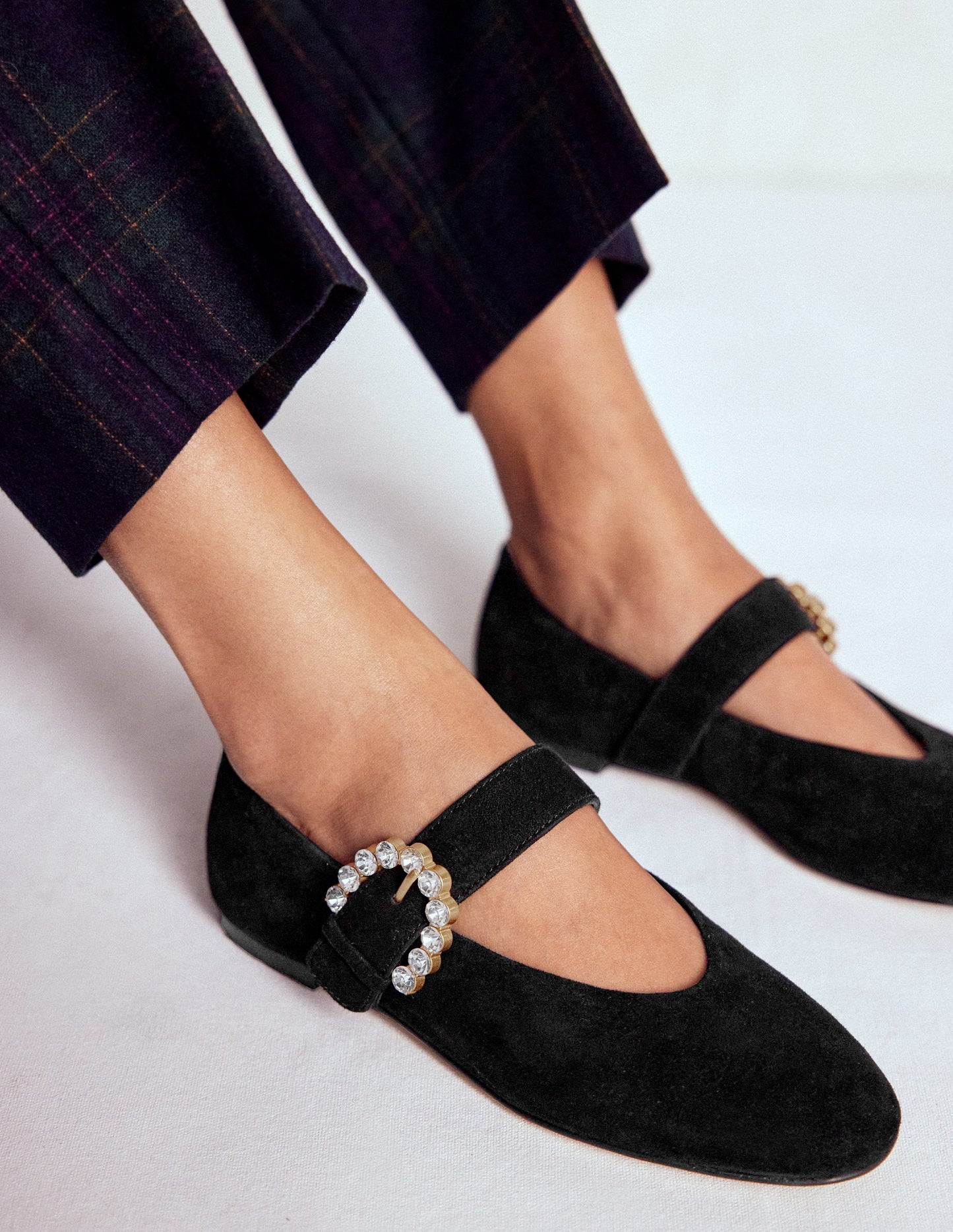 Kylie Flat Buckle Mary Janes-Black