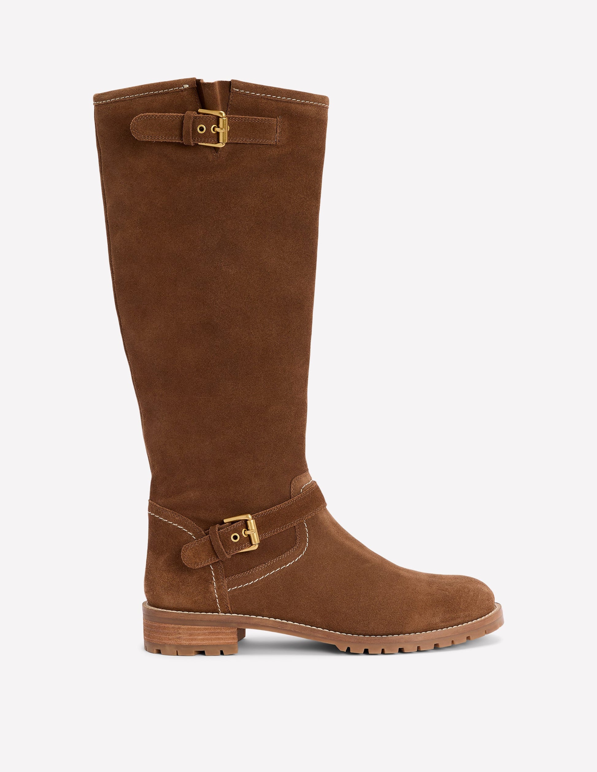 Buckle Knee High Boots-Coconut-1