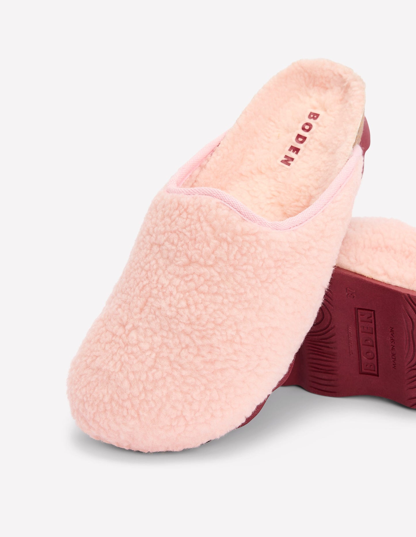 Contrast Sole Mule Slippers-Pink