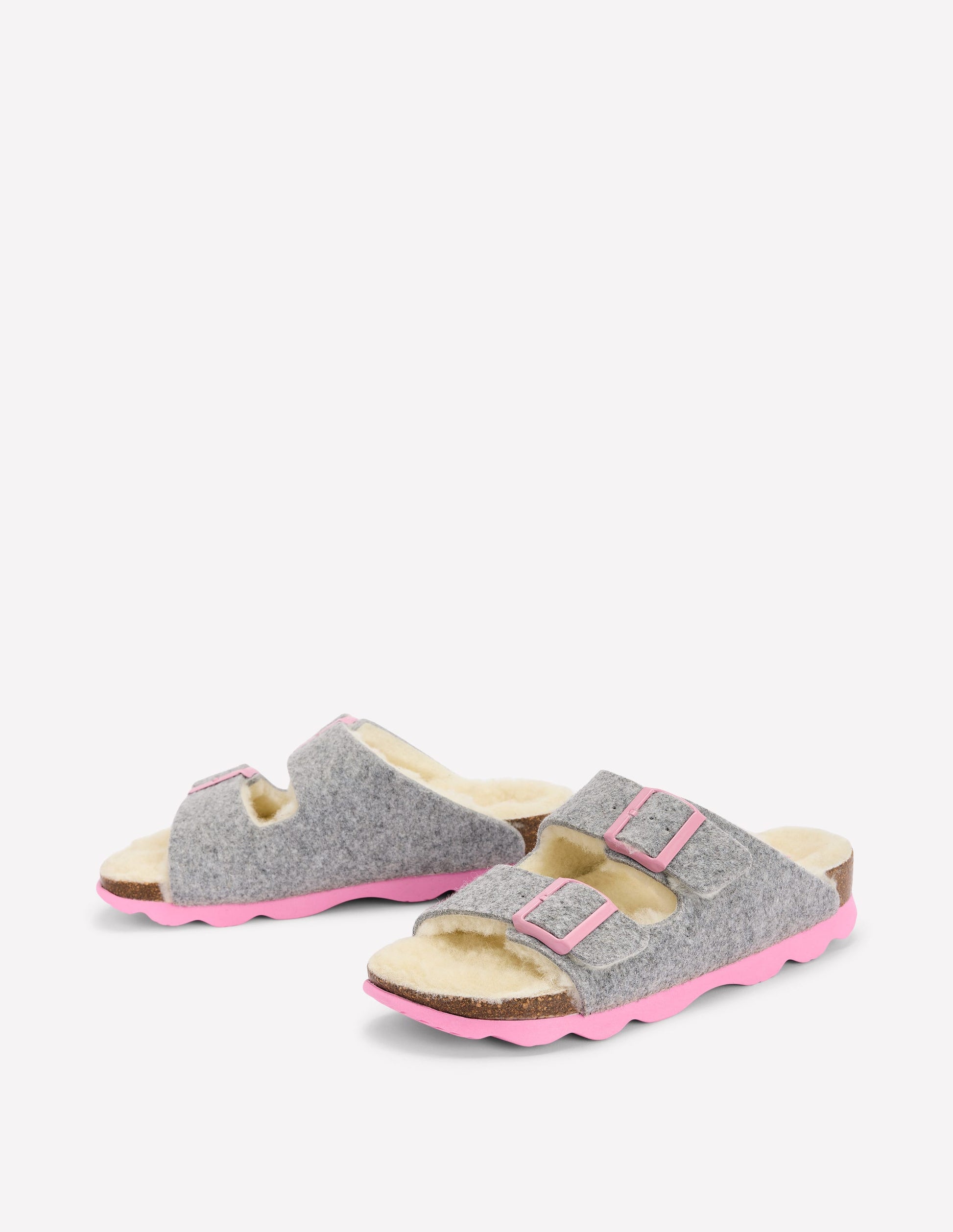 Double Strap Buckle Slipper-Grey-3