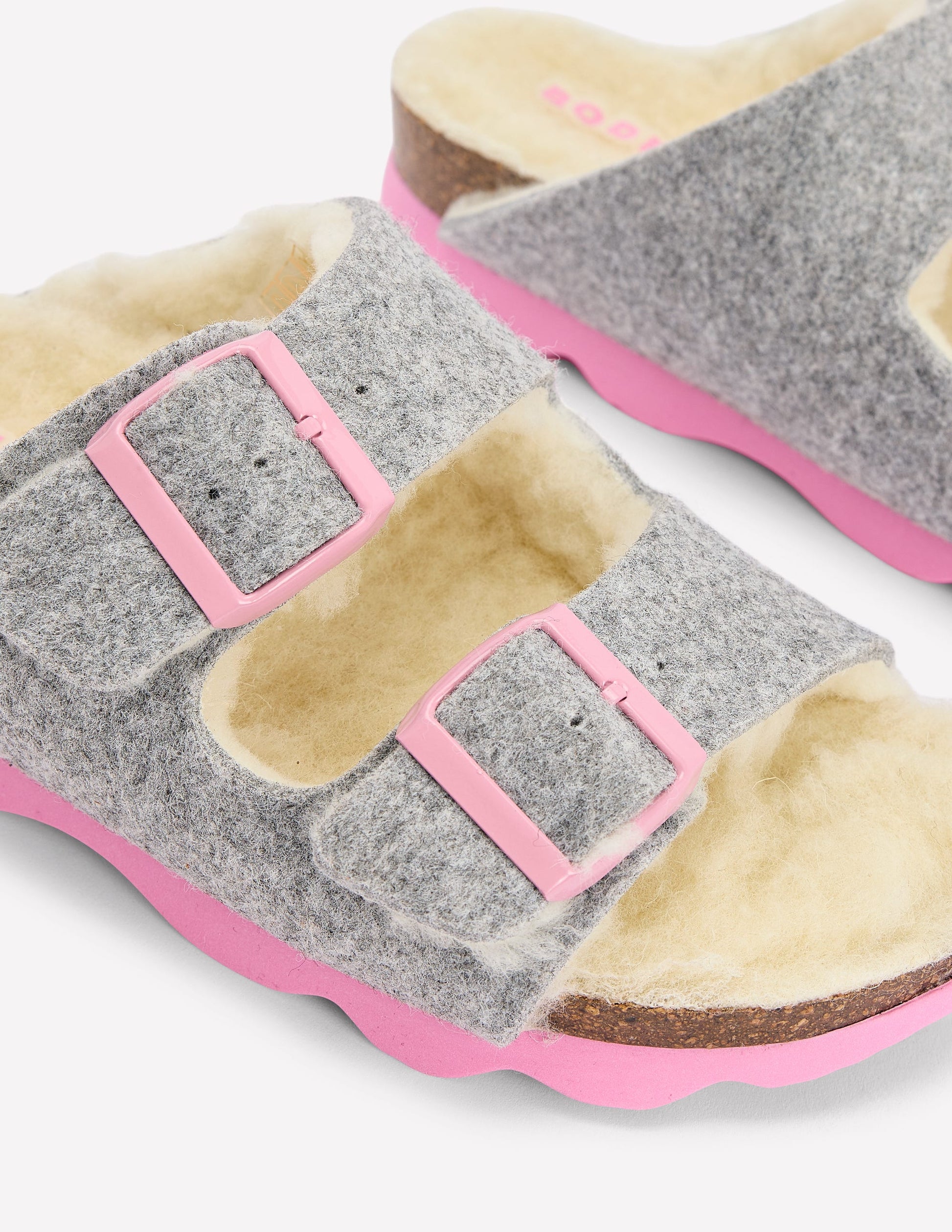 Double Strap Buckle Slipper-Grey-4