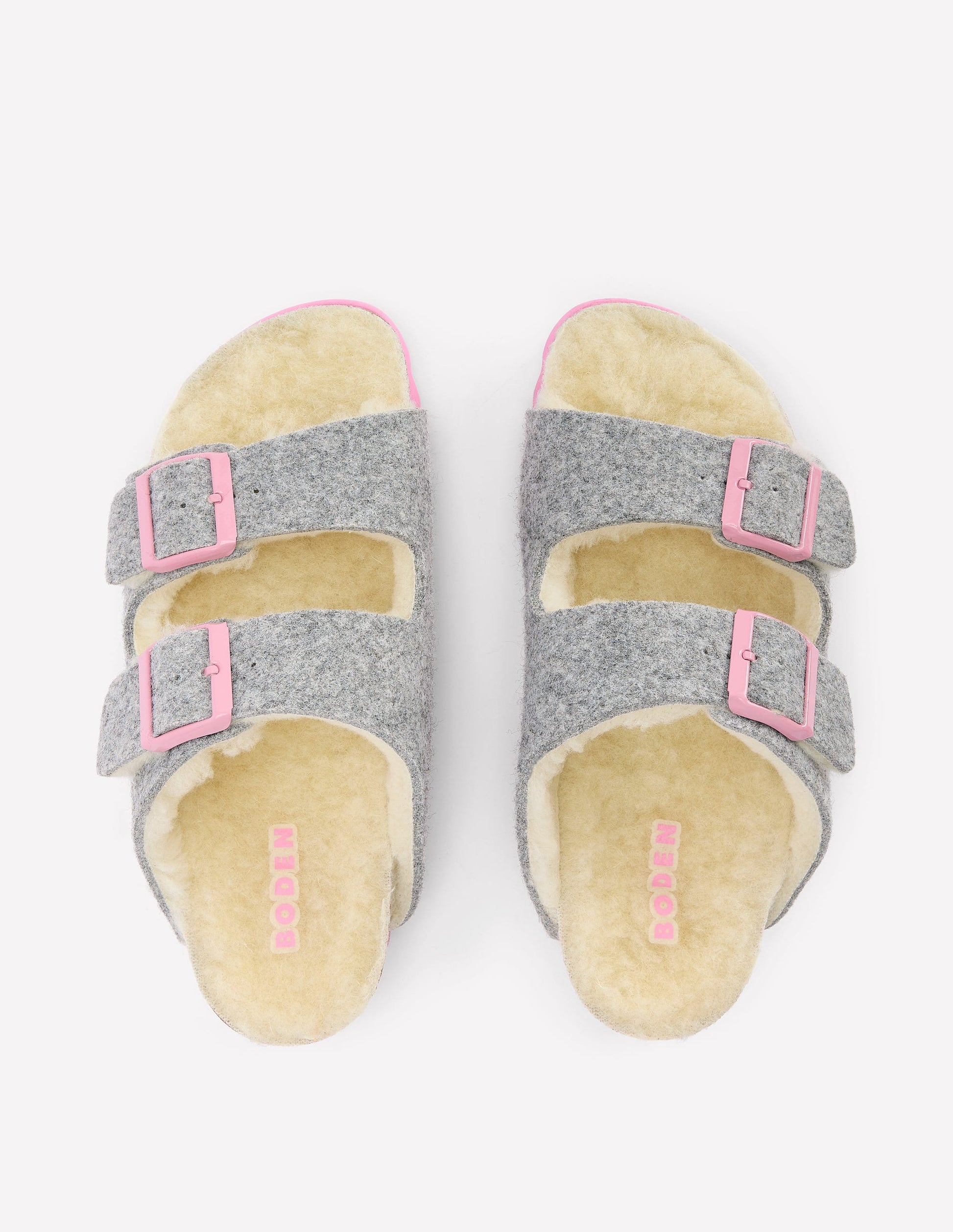 Double Strap Buckle Slipper-Grey-5