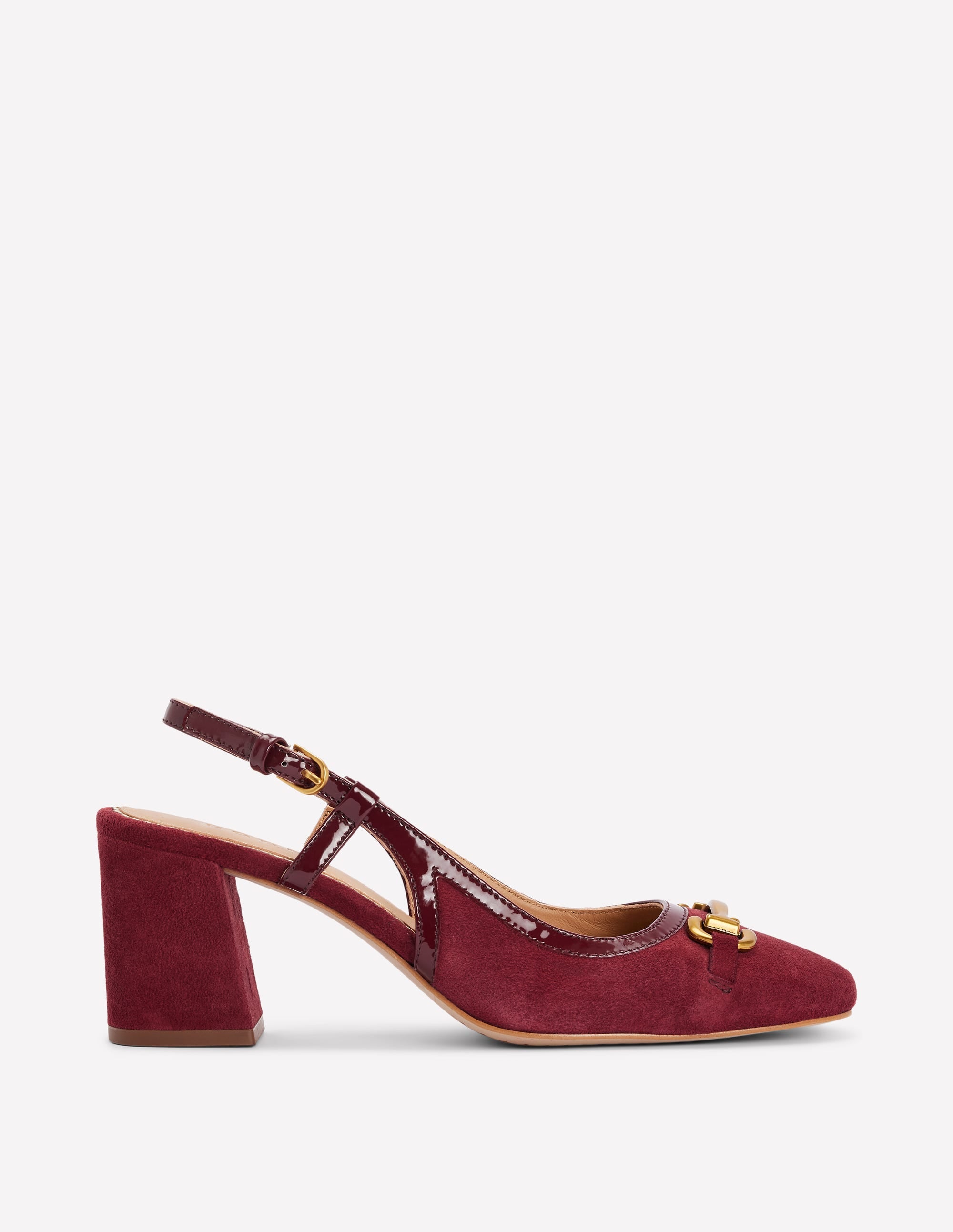 Iris Snaffle Slingback Heels-Oxblood - Image 1